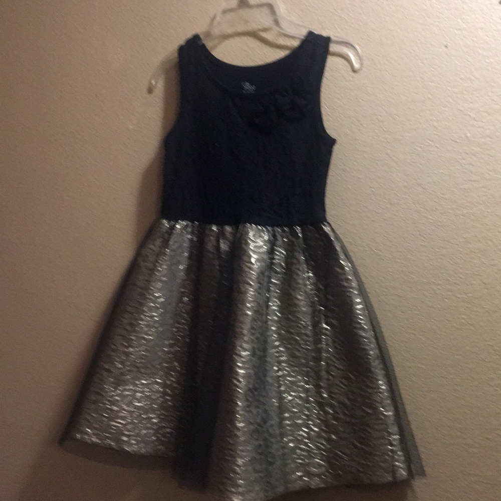 1989 Place kids black and gold dress